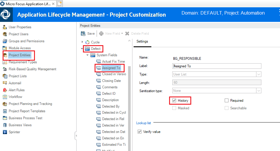 Enable Field History